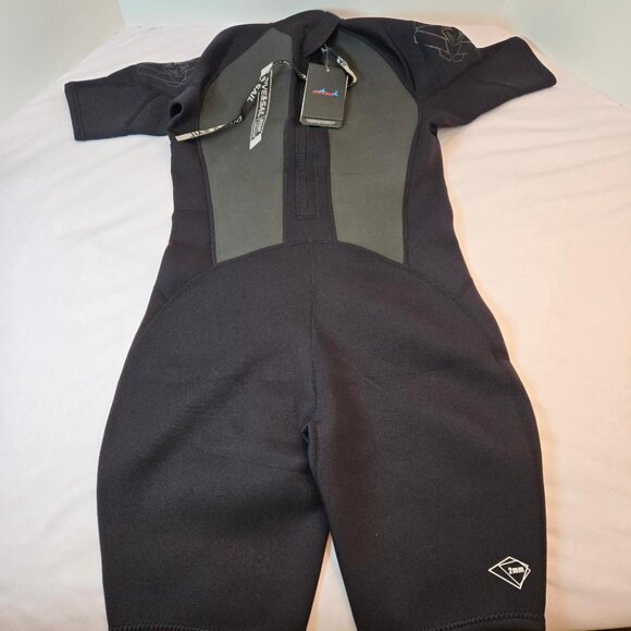 DIVE & SAIL Women's Shorty Wetsuit for Scuba or Snorkeling 2mm Sz: M Black/Gray - Picture 2 of 9